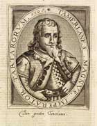 Датская гравюра 1621 год. Тамерлан Великий. Император Тартарии, 1398