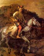 Картина Рембрандта Польский всадник (Тамерлан, преследующий Баязида до Стамбула), 1655 год