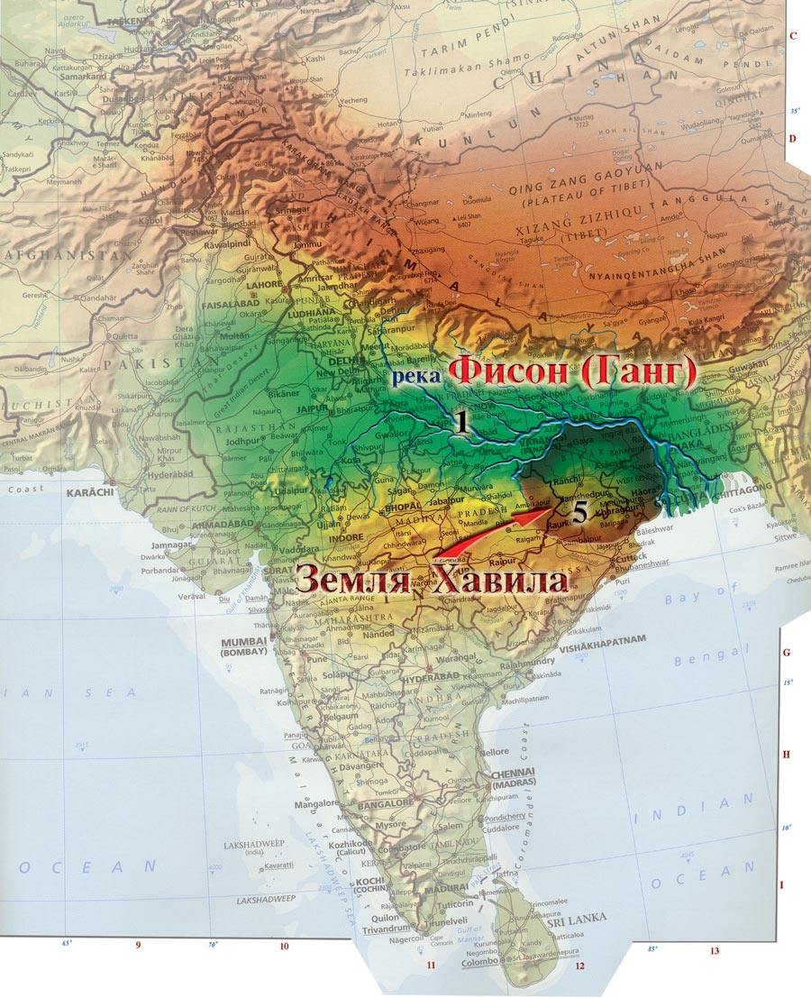 Первый Рай был создан в Земле Хавила в древней Индии (иллюстрация из книги академика Н.В. Левашова «Россия в кривых зеркалах»