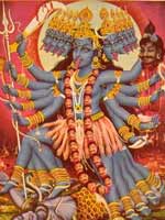 Кали Ма («Чёрная Мать») – индийская богиня смерти, разрушения, страха и ужаса, супруга разрушителя Шивы