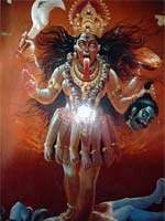 Кали Ма («Чёрная Мать») – индийская богиня смерти, разрушения, страха и ужаса, супруга разрушителя Шивы