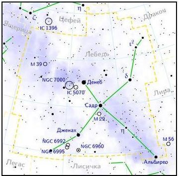 Рис. 13. Созвездие Лебедя
