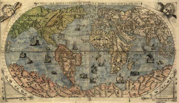 Старая географическая карта