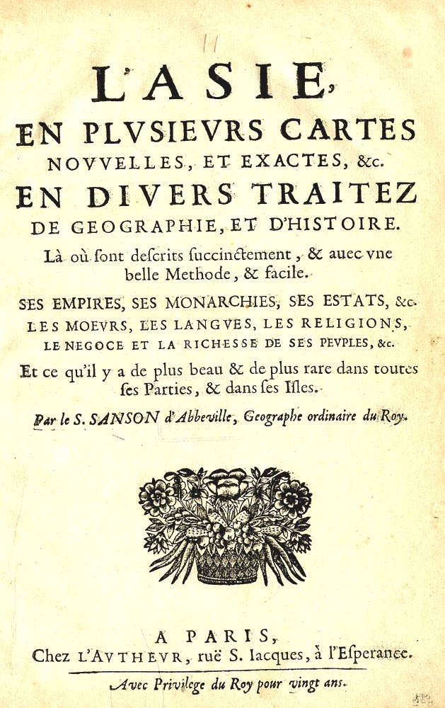 Атлас Азии Николаса Сансона, 1653 г.